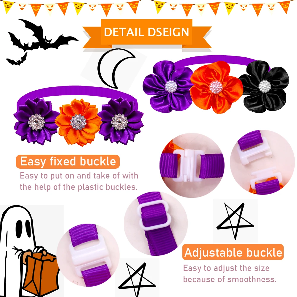 Pajarita Halloween Perros Flores - imagen 4