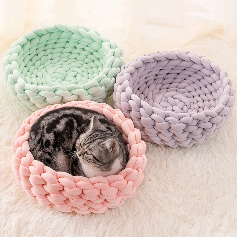 INS-Casa suave para perros y gatos, caseta para mascotas, cómoda, lavable, hecha a mano, accesorios para animales pequeños - imagen 2