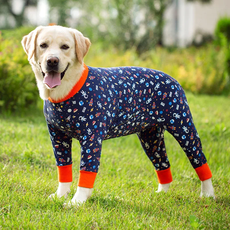 Ropa para perros, pijamas para perros medianos y grandes, mono suave y acogedor para perros, traje de recuperación para mascotas con vientre cubierto completo para niñas y niños, cortable - imagen 5