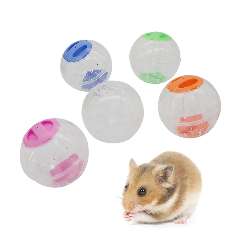 Pelota de plástico transparente para correr para hámster, juguete de ejercicio para entrenamiento de ratas gerbiles, ratones pequeños para roedores, 1 unidad - imagen 3