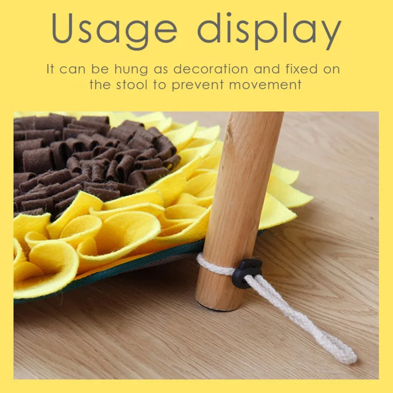 Estera de Snuffle para perros y mascotas, puzle de girasol, almohadilla para olfatear, tazón de alimentación lenta, dispensador de alimentos, alivia el estrés - imagen 4