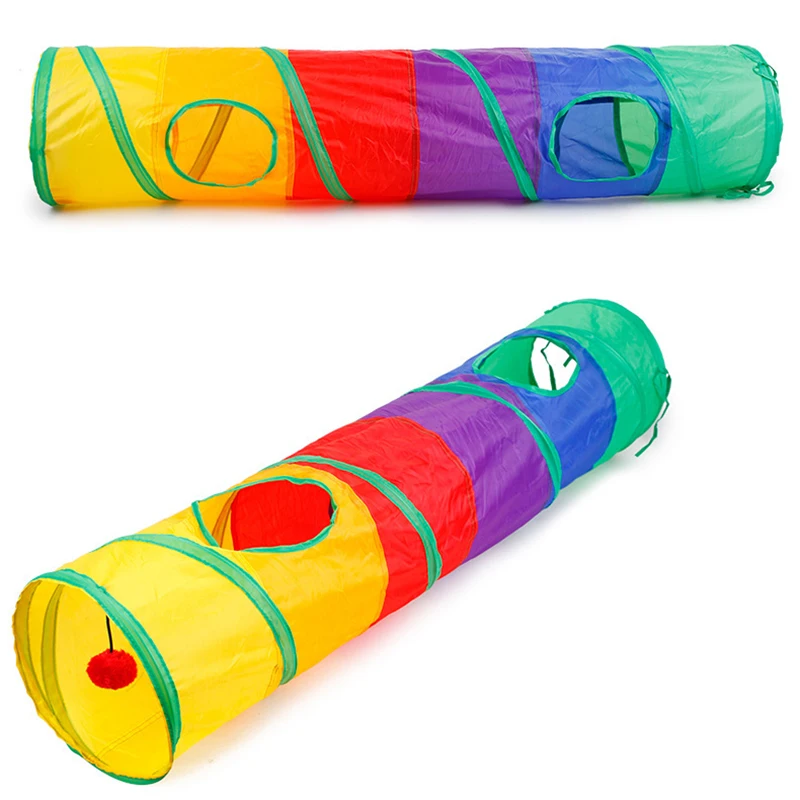 Túnel para gatos, tubo para mascotas, juguete plegable para jugar al interior y al aire libre, juguetes para cachorros, rompecabezas, ejercicio, entrenamiento oculto - imagen 4