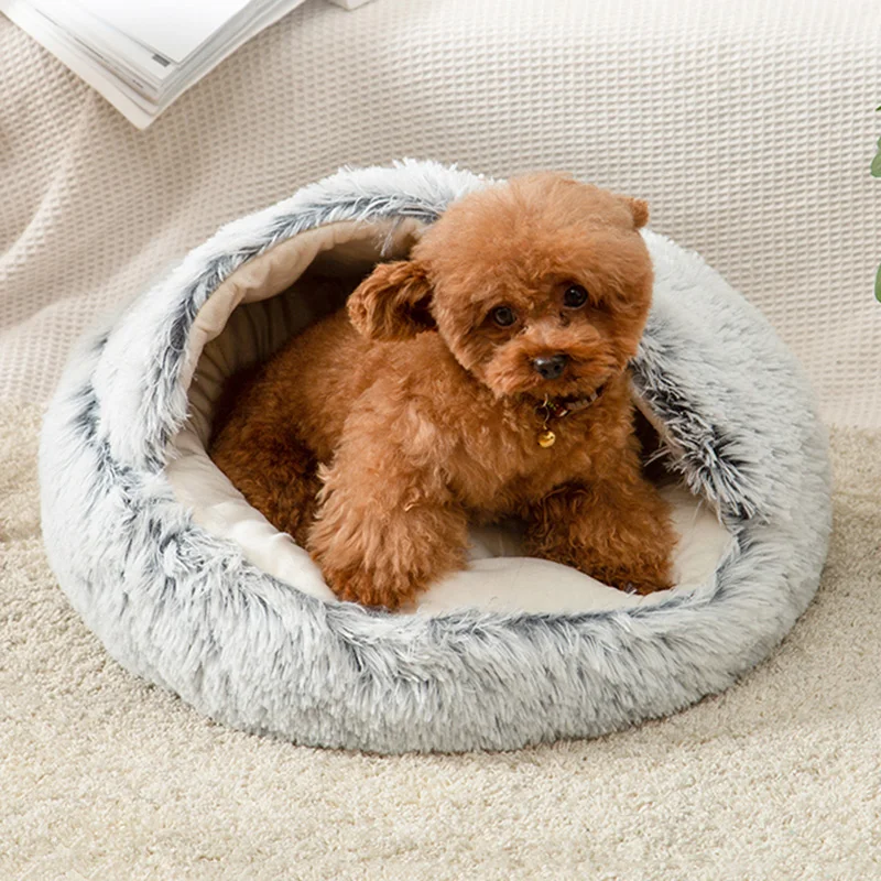 Cama felpa cálida para gatos y perros mini – Invierno - imagen 5