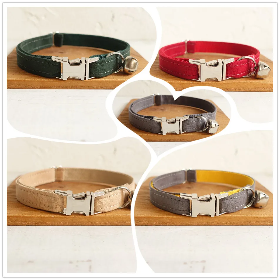 Collar de gato personalizado con nombre y número, bonito Collar de gato de calidad con campanas, collares para caminar para perros pequeños ajustables - imagen 5