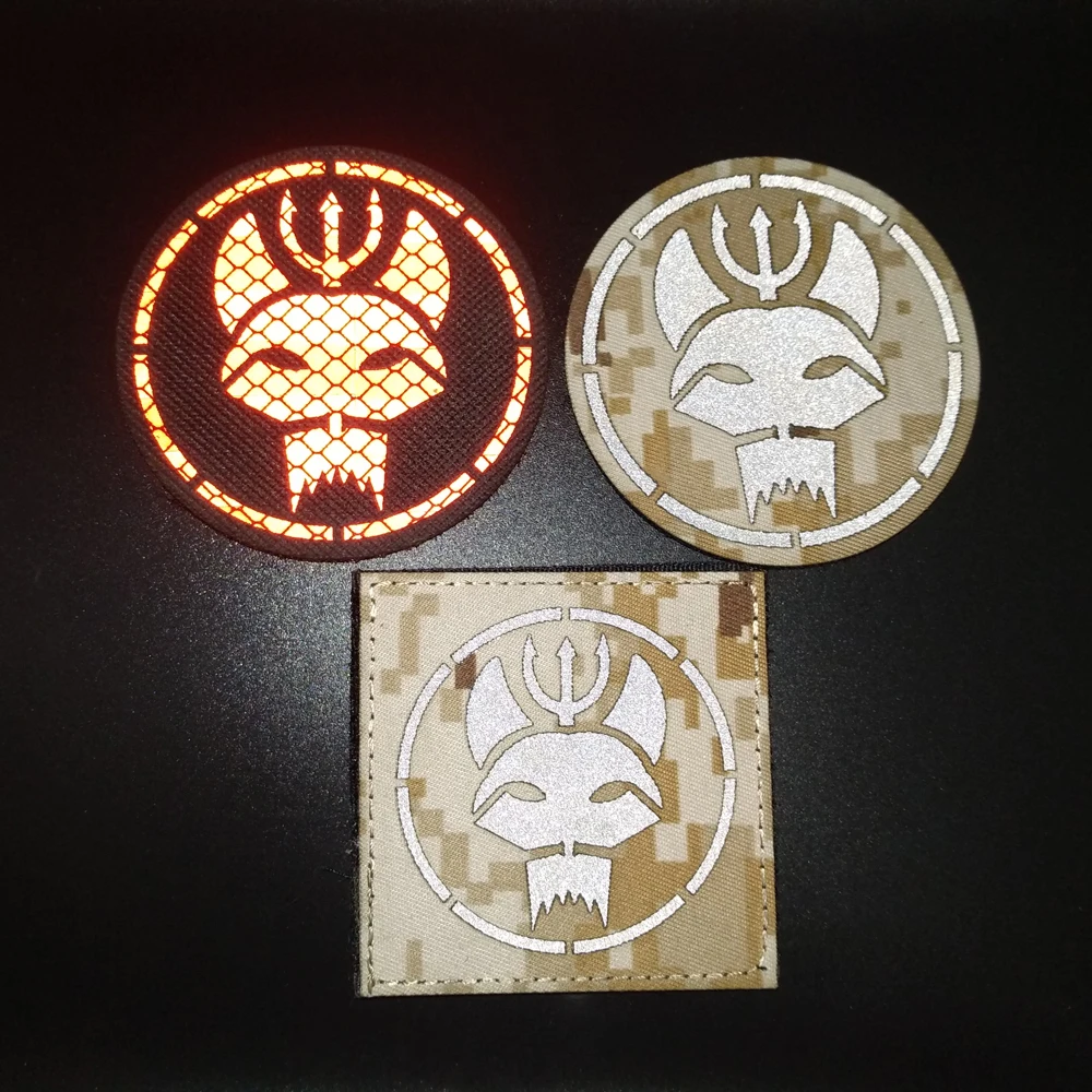 Parche bordado de equipo sellador de fuerza especial, apliques de costura de tridente de búho decorativo, parches tácticos militares - imagen 2