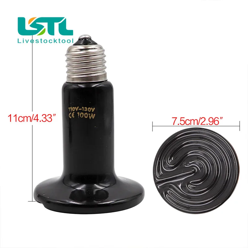 Bombilla calefactora para reptiles y mascotas, emisor de cerámica infrarrojo, lámparas de calor, lámpara para reptiles, 220V-240V, 2 uds. - imagen 4