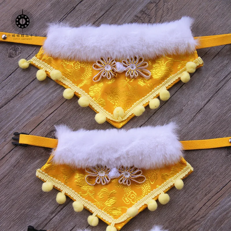 Collar ajustable para mascotas, toalla para Saliva de perro, decoración para Festival de Año Nuevo, babero de gato, bufanda de peluche para mascotas, accesorios de vestuario de aseo, 1 ud. - imagen 4