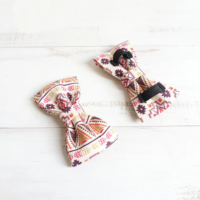 Pajarita étnica marrón para perro, accesorio para Collar para mascotas, suministros para cachorros y gatos, herramientas de aseo para perros, pajaritas decorativas desmontables - imagen 4