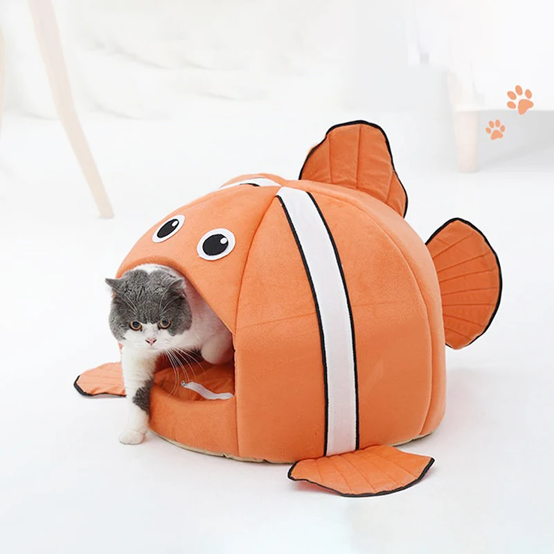 Cama para dormir para gatos, productos para mascotas, hamaca cueva para cesta, nido, accesorios para perros pequeños, casas de ciudad, tienda de invierno para gatitos y peces encantadores - imagen 4