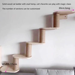 Rascador de pared para gatos con estructura trepadora y estante