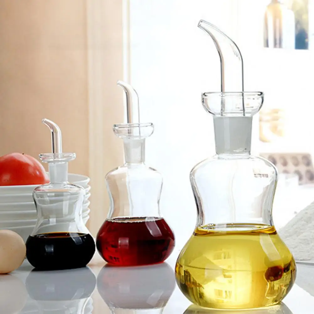 Botella de vidrio antifugas para aceite, dispensador de vinagre, salsa y aceite, resistente al calor, herramientas de cocina, 125/250/500ml - imagen 4