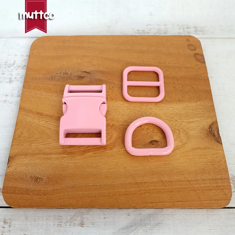 10 juegos por lote (hebilla de metal + hebilla de ajuste + anillo D) para correas de 20mm y 25mm, accesorio para Collar de perro y gato DIY, 7 colores