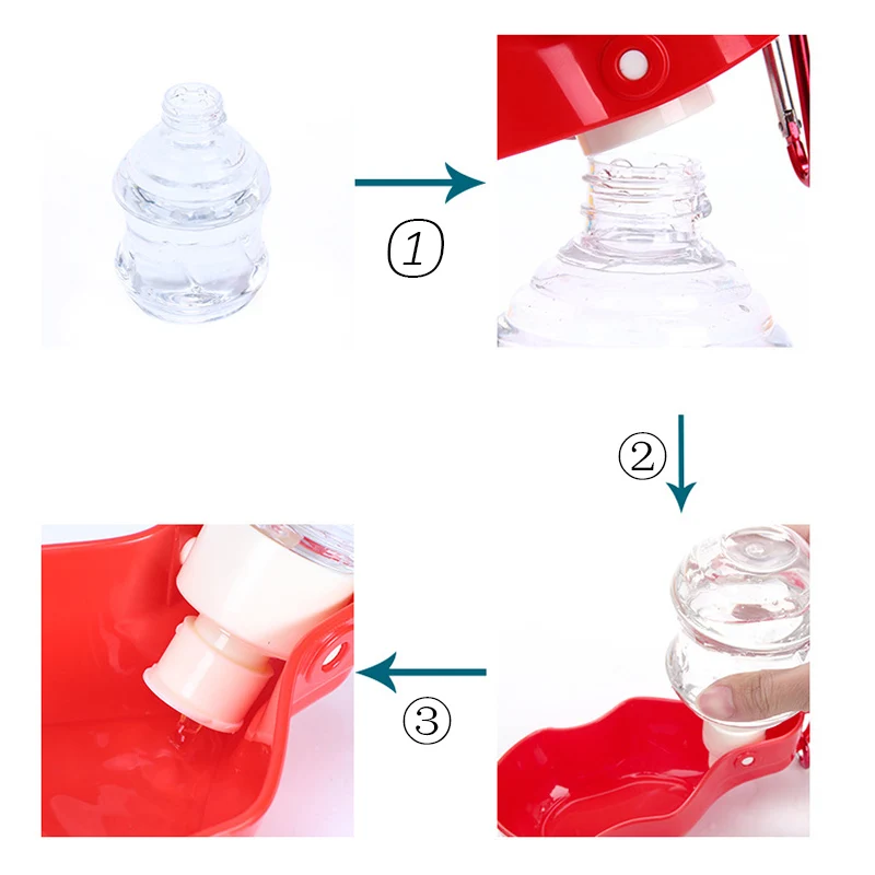 Botella de agua de plástico para perros y gatos, accesorios para mascotas, tazón para beber para cachorros, suministros para perros, alimentador de agua para mascotas - imagen 5