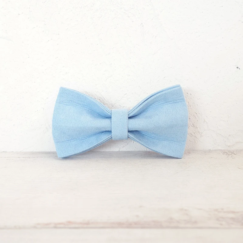 Collar de pajarita de terciopelo azul claro para perro, accesorio para cachorro, gato, herramientas de aseo para perros, pajarita decorativa desmontable - imagen 3