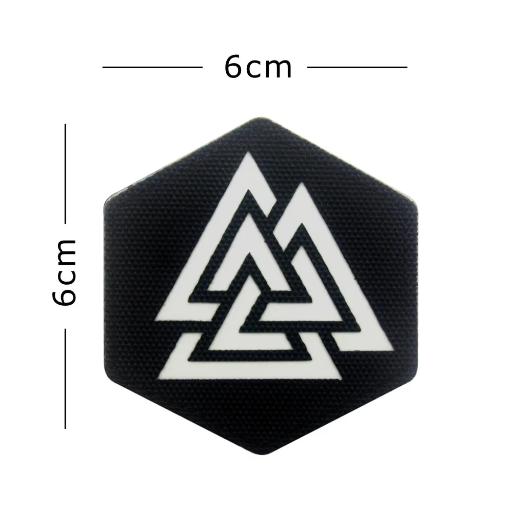 Parche de brazalete bordado Vikingo, insignia que brilla en la oscuridad, hoja decorativa militar, aplique de costura de nieve, parches tácticos - imagen 3