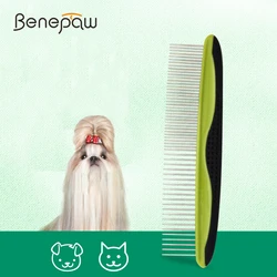 Peine de acero inoxidable con dientes redondos para perros