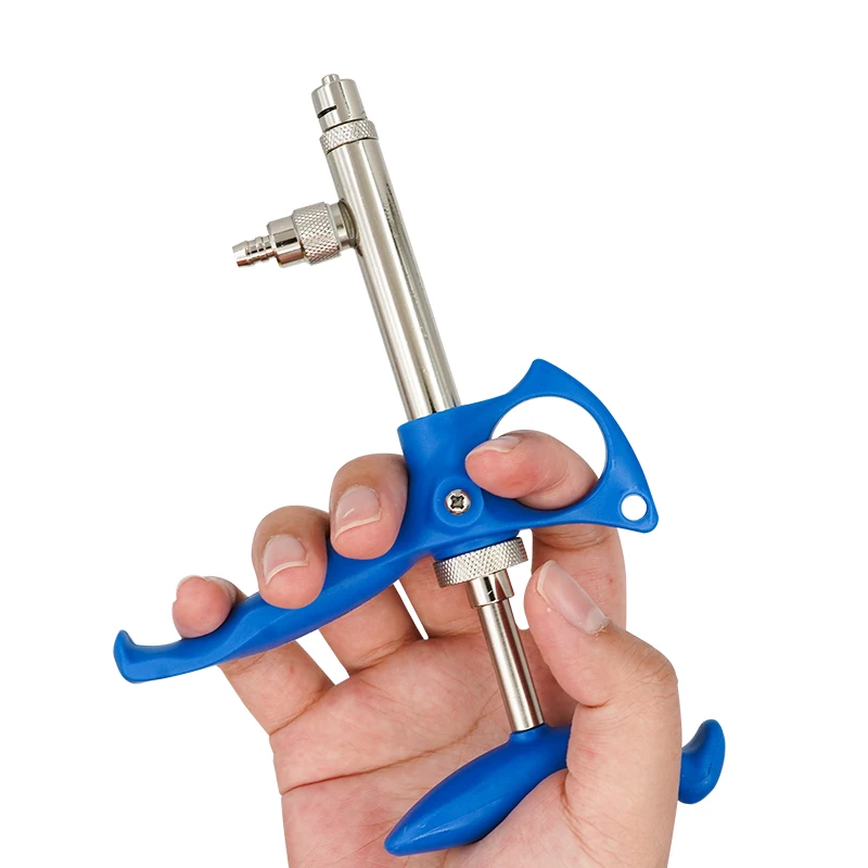 Jeringa de vacuna continua veterinaria de 0,75 ml/1 ml/2 ml, precisión ajustable, inyección de vacunas, herramientas para aves de corral, pollo y ganado - imagen 2