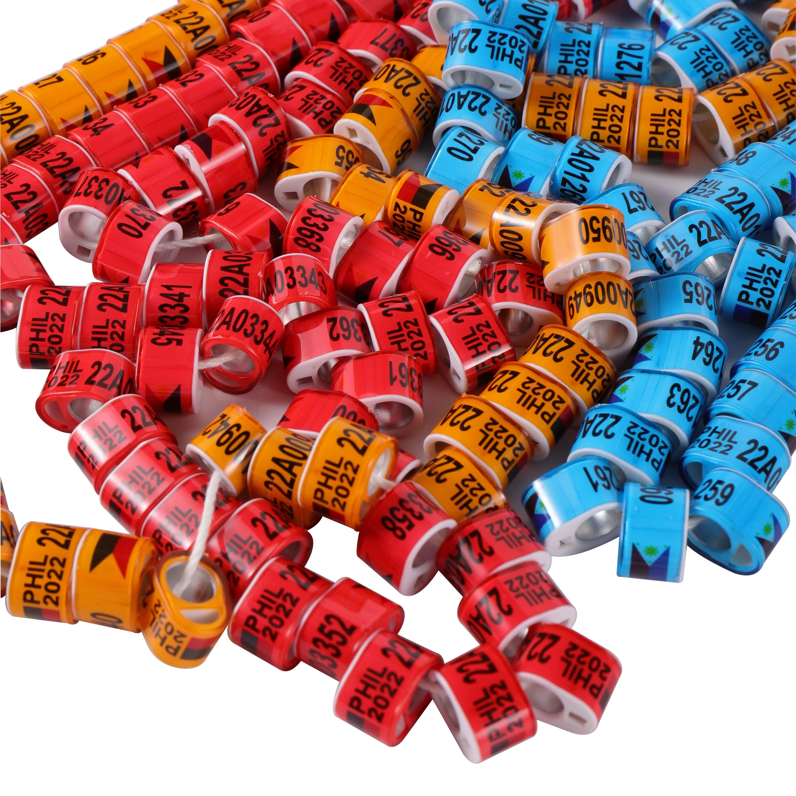 Anillo de pie de Paloma Multicolor para entrenamiento al aire libre, anillo de pájaro duradero de 8mm de calidad, para carreras de palomas, 10 piezas, 2022/2023 - imagen 5