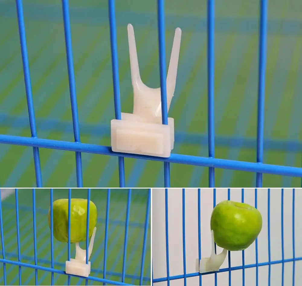 Tenedor de fruta para loros, suministros para mascotas, estante de plástico para alimentos, jaula de alimentación, suministros para mascotas, tenedor de fruta para bocadillos, accesorios para alimentación de pájaros en - imagen 2
