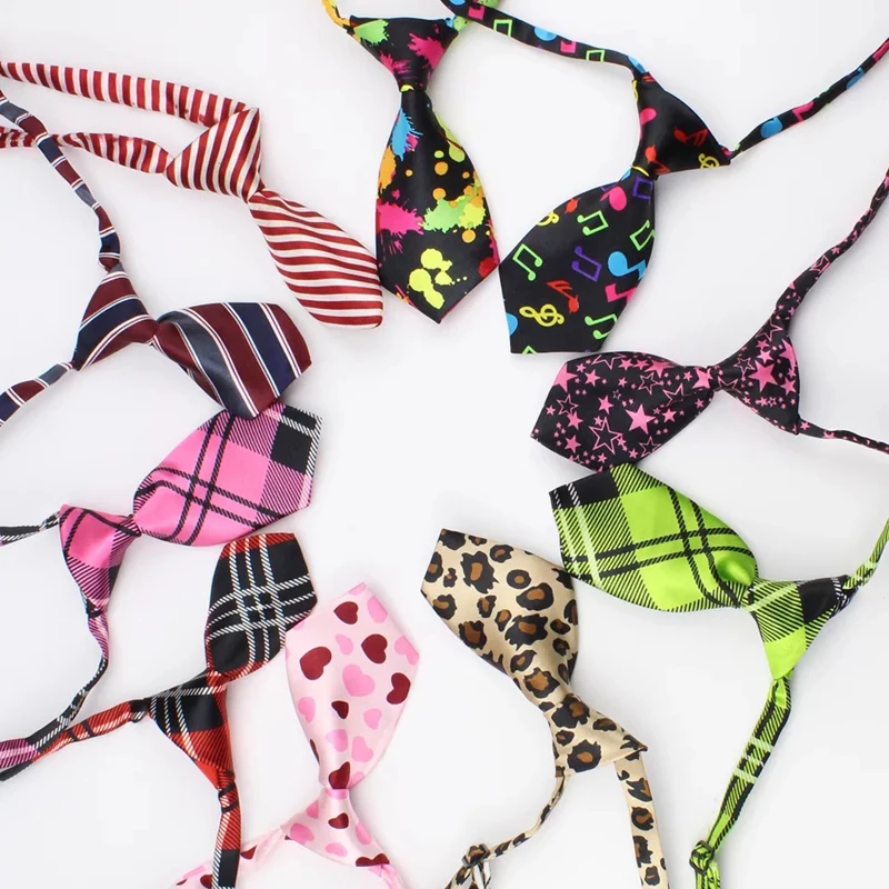 Venta al por mayor 50/100/300 perro gato Transer ajustable perro gato mascota tela Adorable corbata de aseo corbata personalizada colores puros pajarita - imagen 3