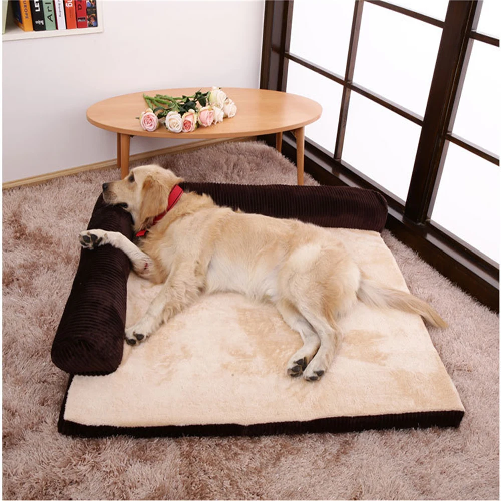 Sofá cama de pana de lujo para perros y gatos, cojín suave lavable, parte inferior a prueba de humedad para mascotas pequeñas, medianas y grandes, suministros para perros - imagen 3