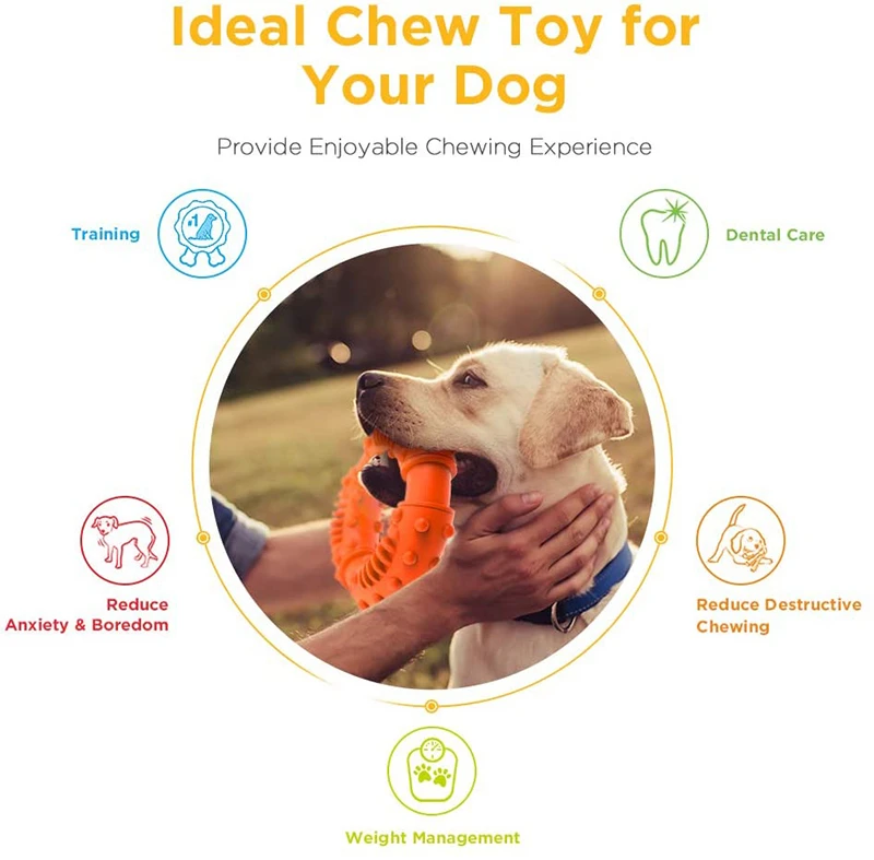 Benepaw-juguete masticable de goma fuerte para perros, Limpieza de dientes, no tóxico, Indestructible, para cachorros pequeños, medianos y grandes, juego para mascotas - imagen 2