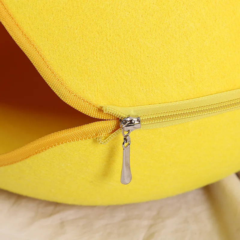 Nido desmontable de fibra sólida para mascotas, cama redonda con cremallera para gatos, suministros para perros pequeños - imagen 4