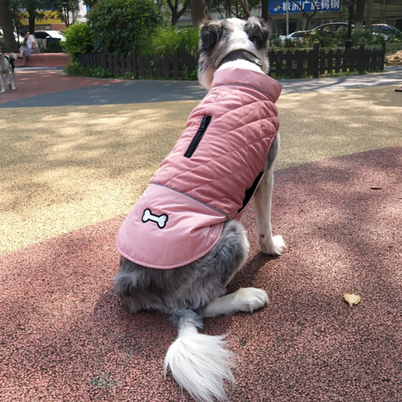 Benepaw-abrigo Reversible de invierno para perro, chaqueta reflectante ajustable para mascotas, ropa para perros pequeños, medianos y grandes, hueso - imagen 2