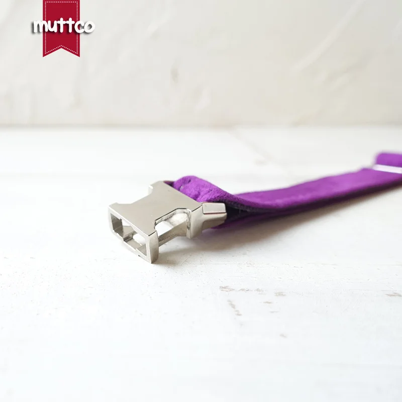 MUTTCO-collar de gato con hebilla de metal grabado a mano, de poliéster satinado y nailon, color púrpura caramelo, 2 tamaños, UCC029 - imagen 2