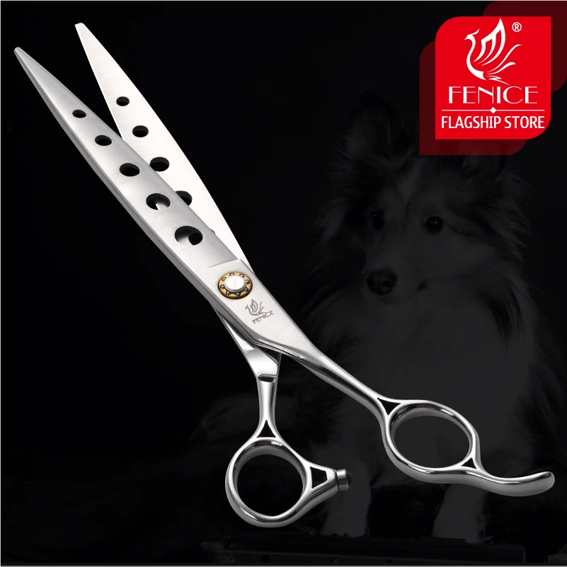 Fenice-Tijeras de corte de pelo para mascotas, tijeras rectas con borde afilado, para perros y gatos, herramientas de peluquero, 7/7, 5/8 pulgadas, Jp440c - imagen 4