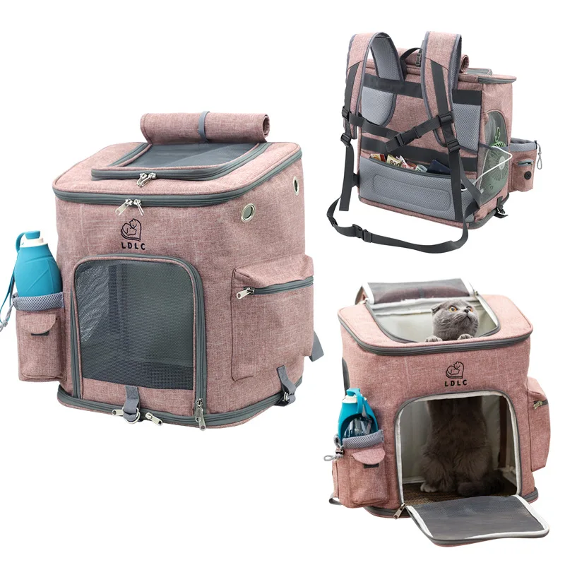 Mochila transportadora Para mascotas de gran capacidad Para gatos, bolsa de viaje transpirable para exteriores, portátil Para perros y gatos, Mochila Para Perro, senderismo - imagen 5