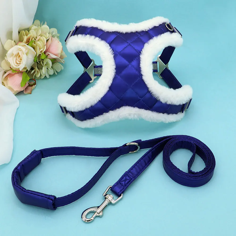 Arnés de invierno con correa para perro, chaleco acolchado de piel para gato y cachorro, esfinge, impermeable, reflectante, para Chihuahua, XS-L - imagen 2