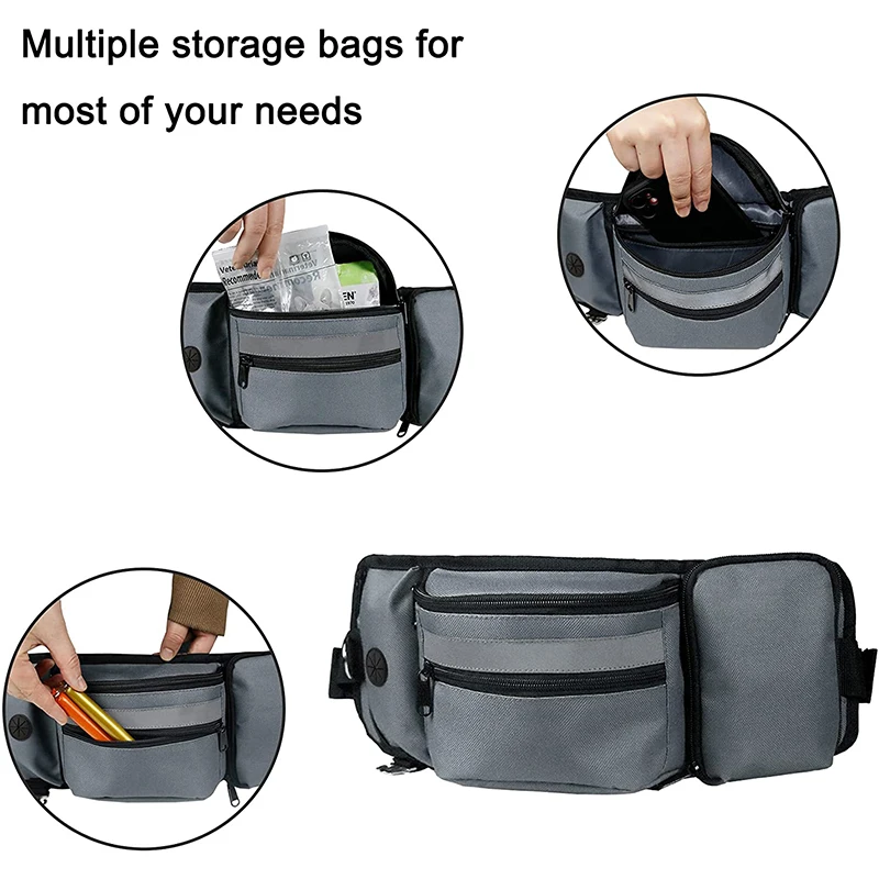 Benepaw-Bolsa duradera para mascotas, dispensador de bolsas para excrementos, correa ajustable para la cintura y el hombro, para entrenamiento de mascotas, juguetes para Kibbles - imagen 2