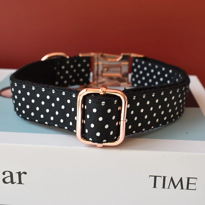 Collar con hebillas ajustables de metal para perro, correa de lazo de oro rosa para perro pequeño y grande, labrador, cachorro, Zzkdot 02 - imagen 2