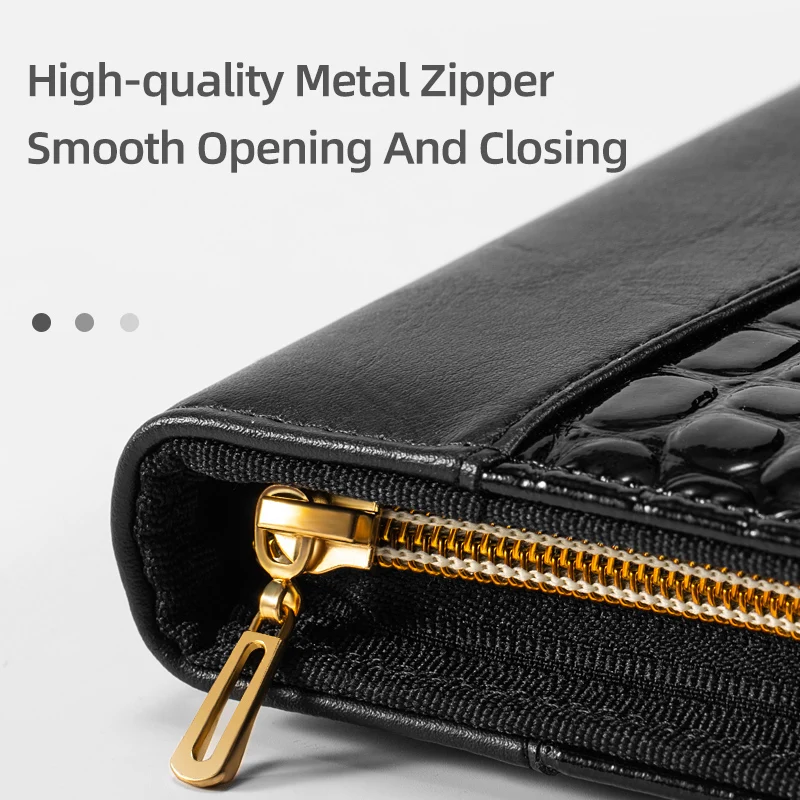 Juego de bolsa de tijeras negra para esteticista de mascotas profesional, solución de almacenamiento de 5 piezas de imitación de cuero de cocodrilo de gran capacidad - imagen 4