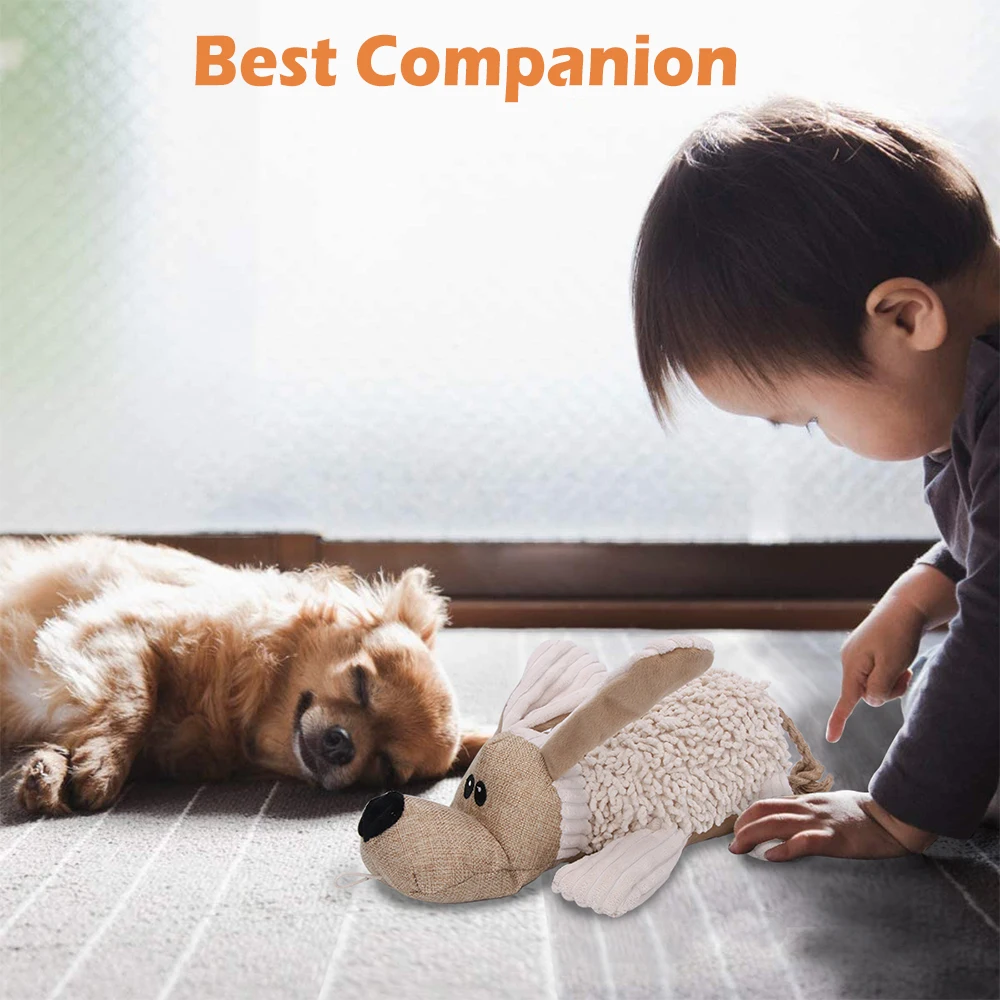 Juguetes chirriantes de lana para perros pequeños y grandes, juguetes para masticar con forma de Animal, productos para mascotas, perro chirriante, Bulldog francés - imagen 5