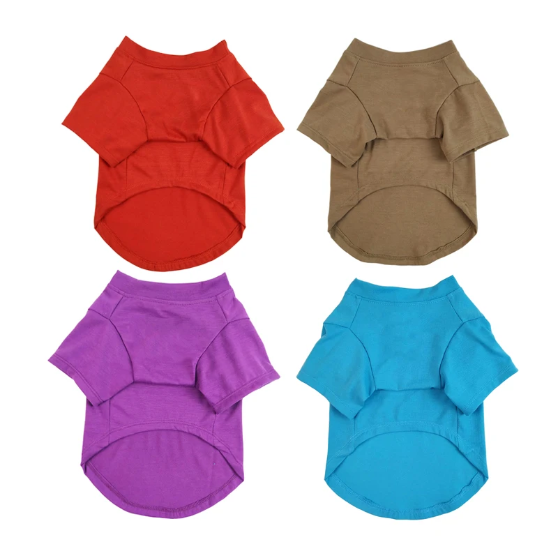 Ropa de verano para mascotas, camiseta de Bulldog Francés de algodón sólido para perros pequeños y medianos, accesorios para perros, suministros para mascotas, chaleco para gatos, camisas - imagen 2