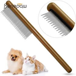 Peine profesional de madera para perros – Elimina enredos y nudos