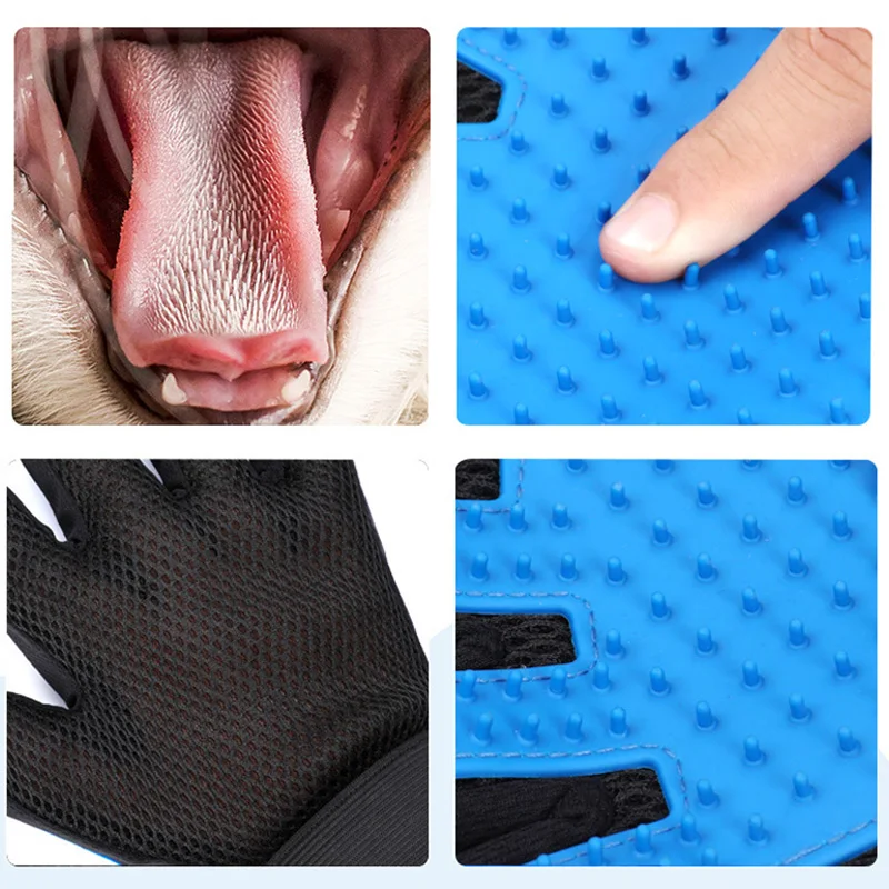 Guantes flotantes limpios para el cuidado y el cuidado de mascotas, peine de baño para masaje de mano izquierda/derecha para perros, cepillo para quitar el pelo, suministros para mascotas - imagen 3