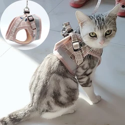 Arnés y correa transpirable para gatos – Malla a cuadros