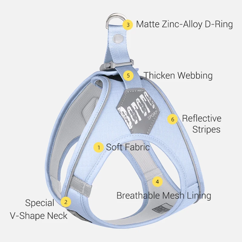 Arnés para perros sin tirones X7 para perros pequeños, arnés acolchado para perro suave macarrón, reflectante ajustable para Yorkies, Bulldog francés - imagen 3