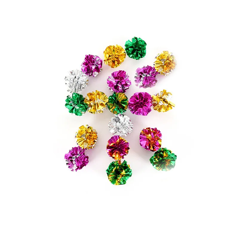 Juguete de colores para gato, anillo de juguete para gato, bola de papel de aluminio de Hi Boredom, suministros divertidos para mascotas, 10 Uds. - imagen 2