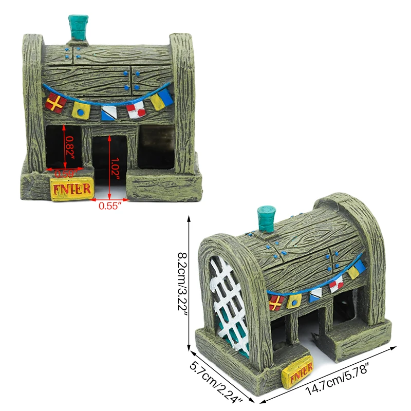 Casa de piña para acuario Krusty Krab Octopus, cabeza de Isla de Pascua, dibujos animados, accesorios para pecera, suministros, 3 estilos - imagen 3