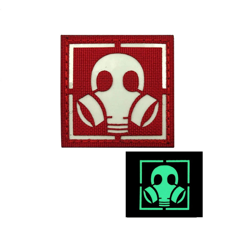 Parche de BIOHAZARD, brazalete militar, insignia, pegatina, aplique, adorno, máscara de Gas, parches tácticos que brillan en la oscuridad - imagen 3