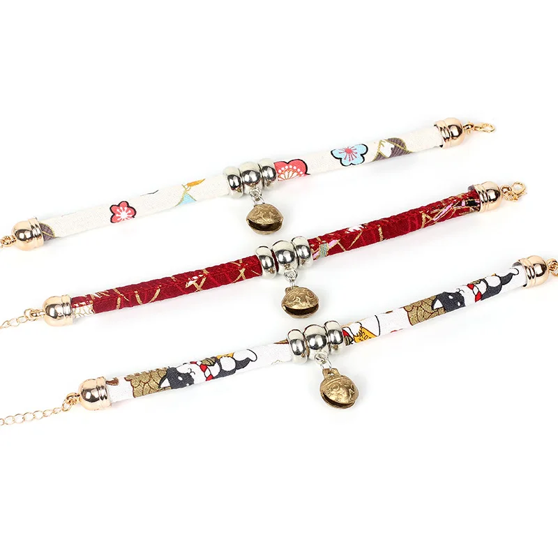 Collar de campana de cobre hecho a mano para perros y gatos, collar de estilo étnico, serie japonesa - imagen 2