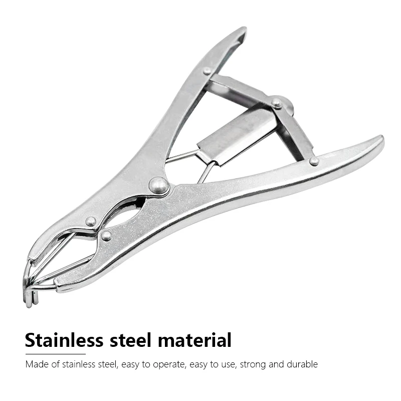 Alicates de castración de animales de acero inoxidable con anillos de expansión, Kit de herramientas DE CORTADOR de cola de ganado para corderos y lechones, 50 Uds. - imagen 2