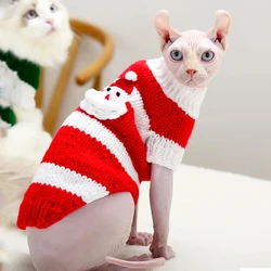 Sueter de invierno para gatos Sphynx hecho a mano y suave comodo