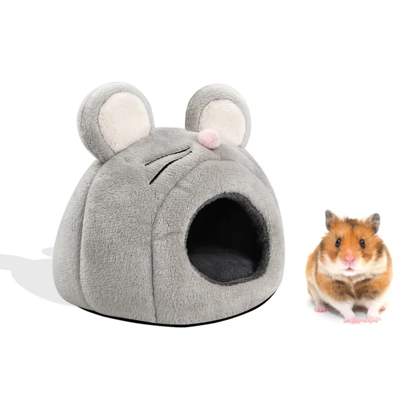 Bonita casa de hámster, nido de conejillo de indias, Animal pequeño, cama de felpa para dormir, algodón cálido para invierno, casa de ratones para hámster, accesorios para mascotas - imagen 2