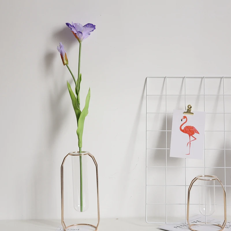 Flores de Lrish Iris de 2 cabezas, decoración del hogar, flores artificiales de Bauhinia para decoración de mesa de boda - imagen 5