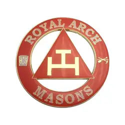 Emblema masónico Arco Real dorado para vehículos – Pegatina roja
